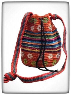Handmade Woven Bucket Bag, Boho